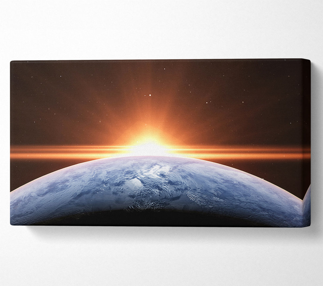  A Canvas Print of Sun peering over the earth Canvas Wall Art