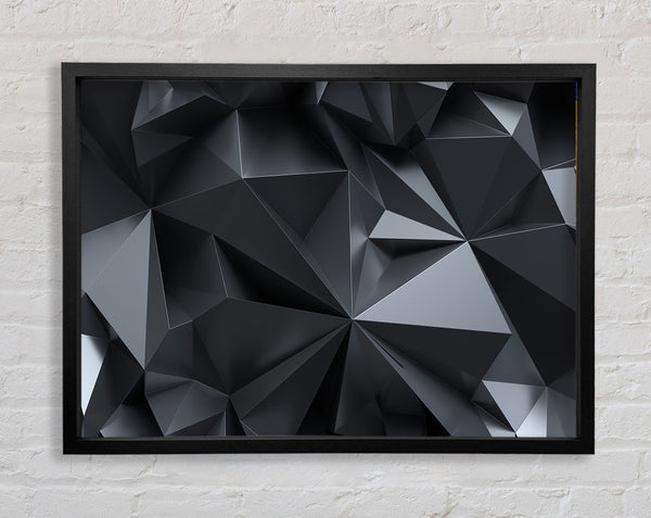 Grey triangles close up isometric Framed Print