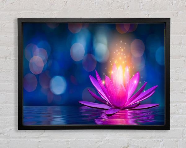 Spores of light from a lilly Framed Print