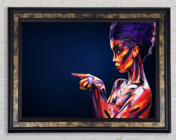 Painted Lady Pointing Framed Print