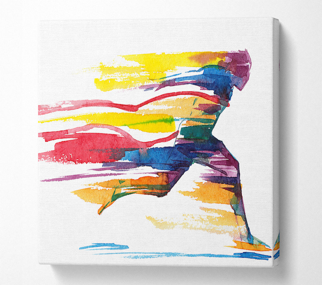  A Canvas Print of Running Water Colour Canvas Art