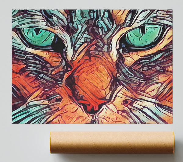 Cat Eyes Close In View Print