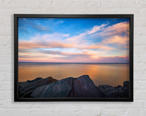 Scenic view out to sea Framed Print