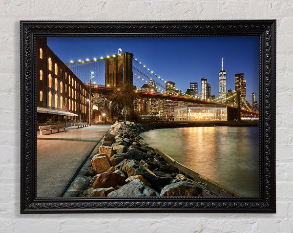 Close and personal NYC Bridge Framed Print