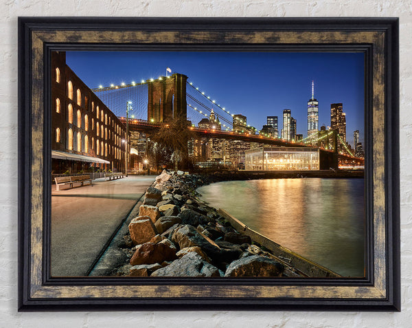 Close and personal NYC Bridge Framed Print
