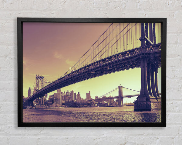 Vintage Bridge in sepia Framed Print