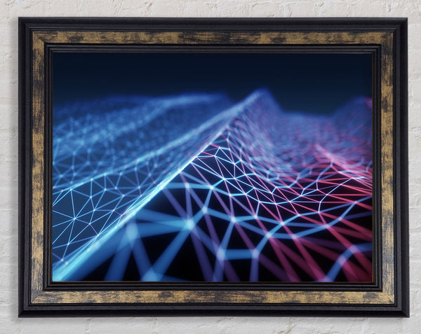 Isometric Grid in 3 dimensional view Framed Print