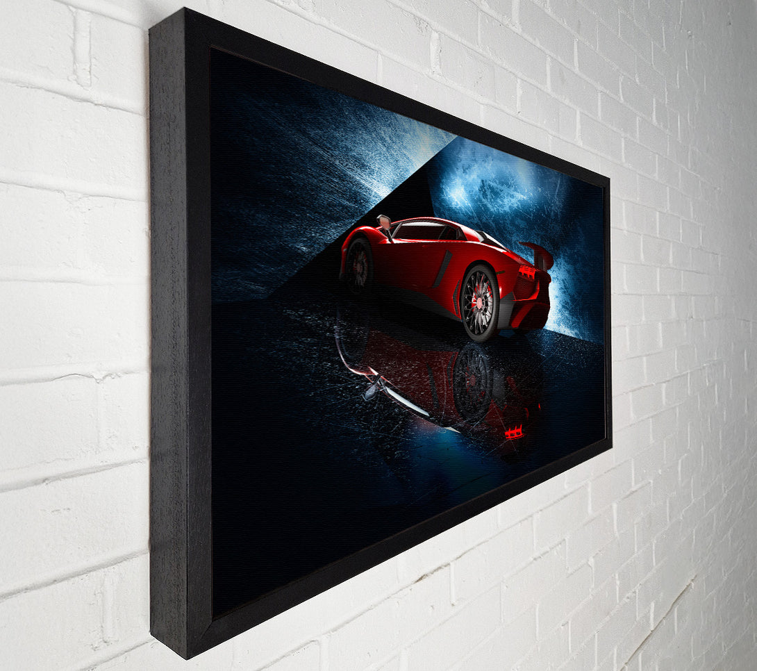  A Canvas Print of Red Supercar stanced Canvas Print