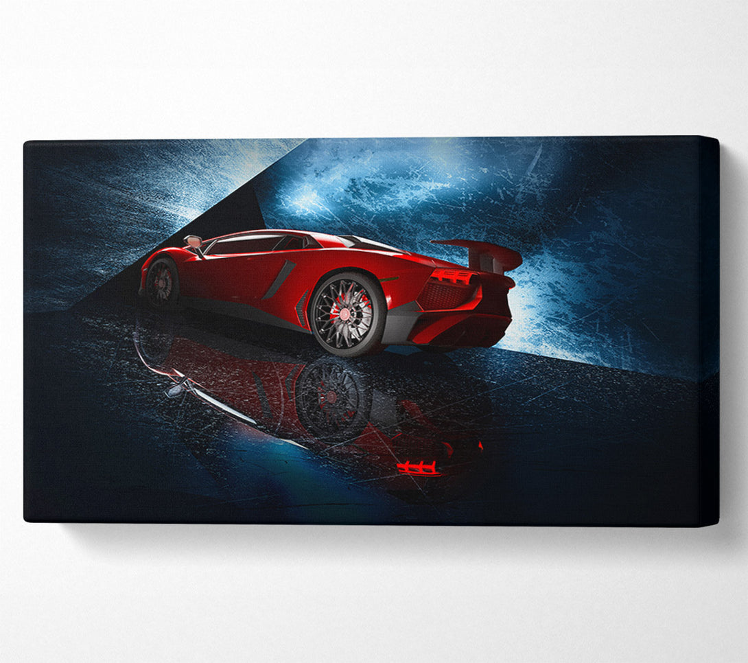  A Canvas Print of Red Supercar stanced Canvas Print
