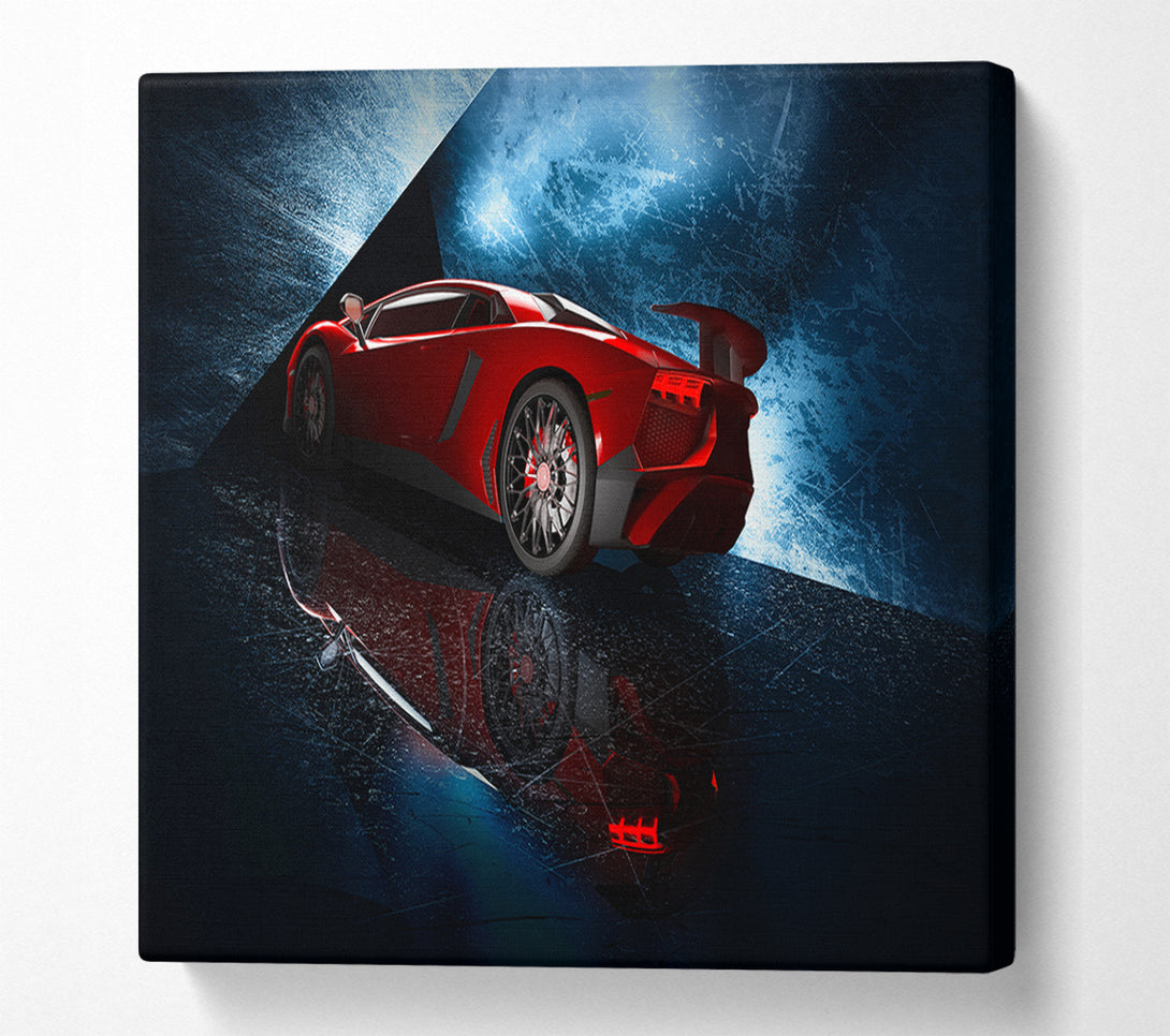  A Canvas Print of Red Supercar stanced Canvas Print