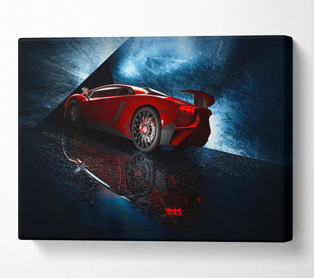  A Canvas Print of Red Supercar stanced Canvas Print
