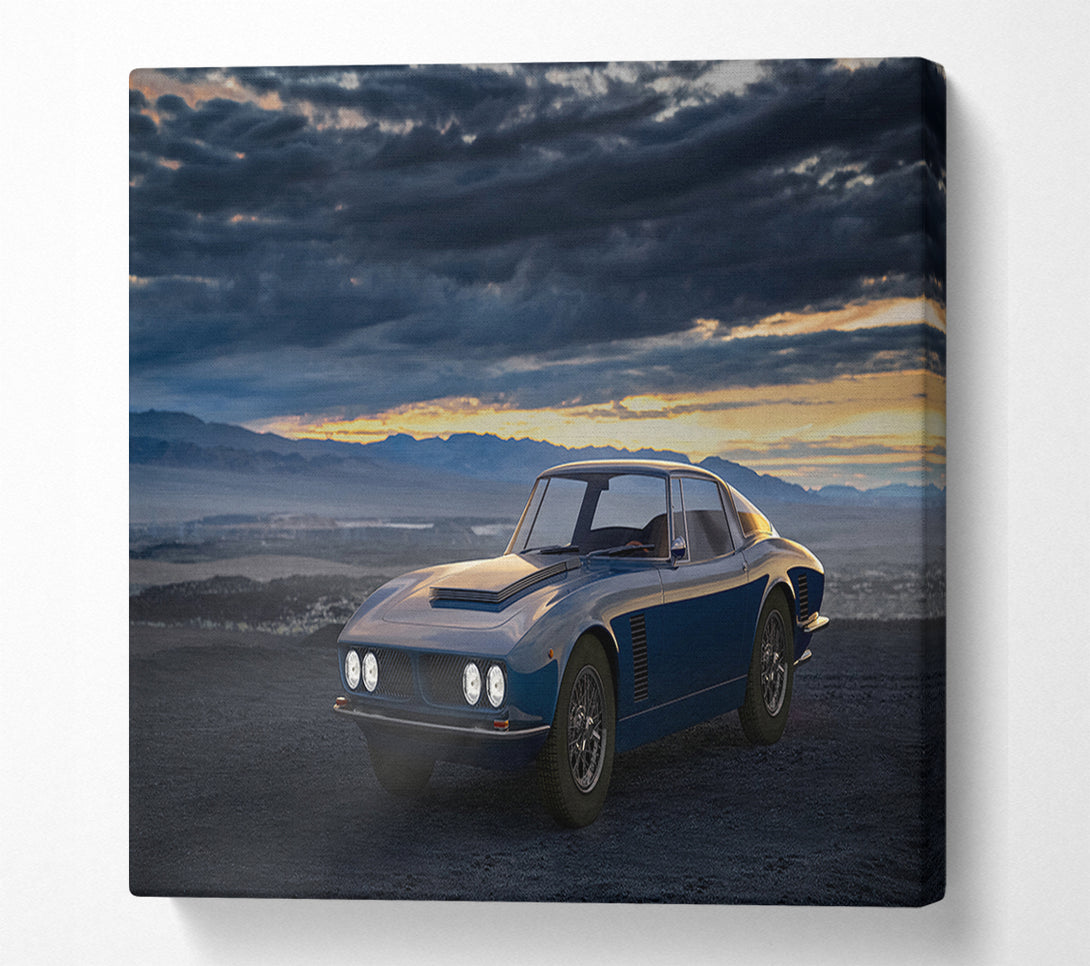  A Canvas Print of Retro Car in the clouds Canvas Wall Art