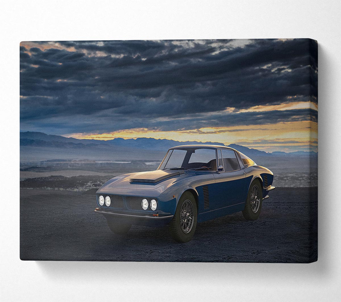  A Canvas Print of Retro Car in the clouds Canvas Wall Art
