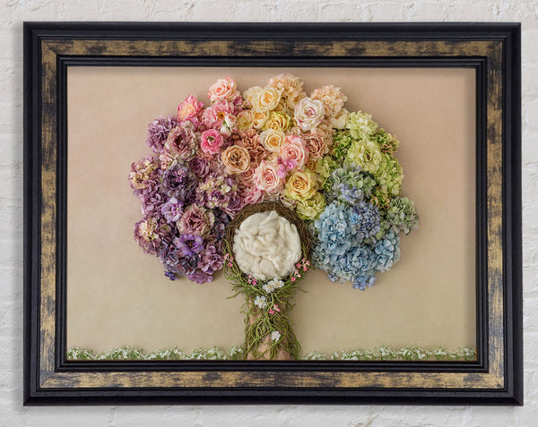 Tree made of roses Framed Print