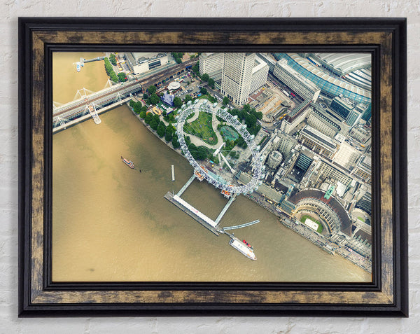 Ferris wheel on the water Framed Print