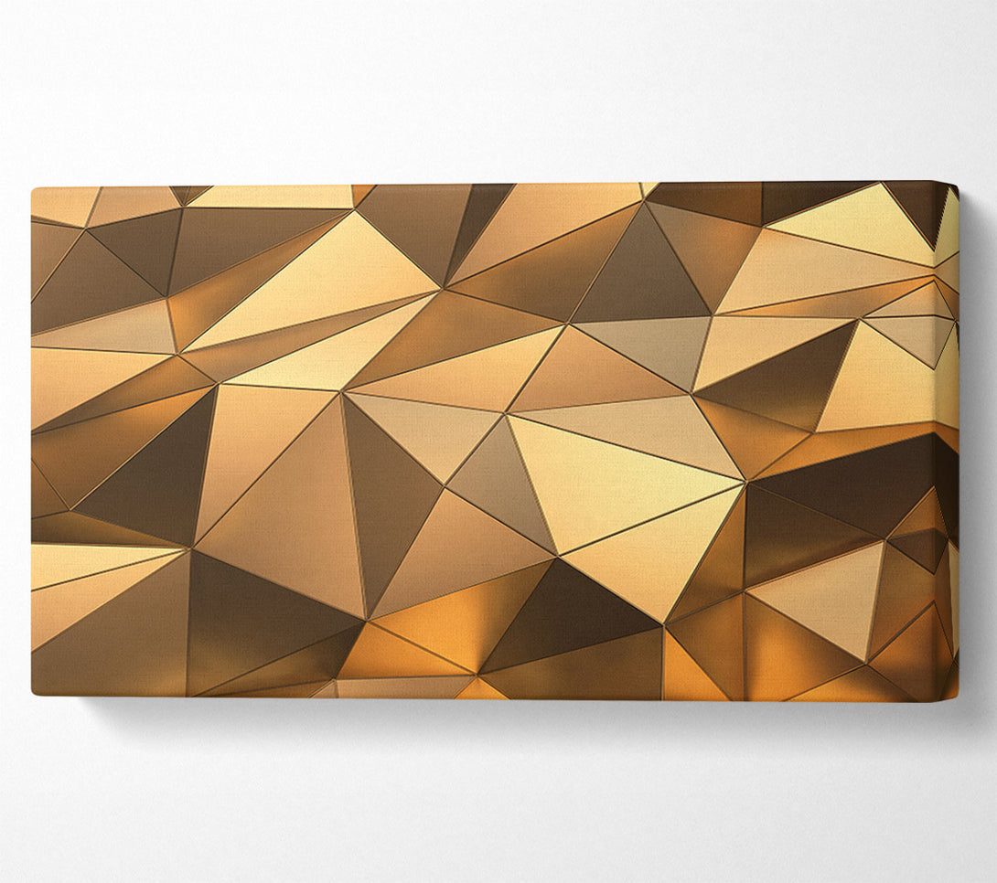  A Canvas Print of Gold Geometric Triangles shining Canvas Wall Art