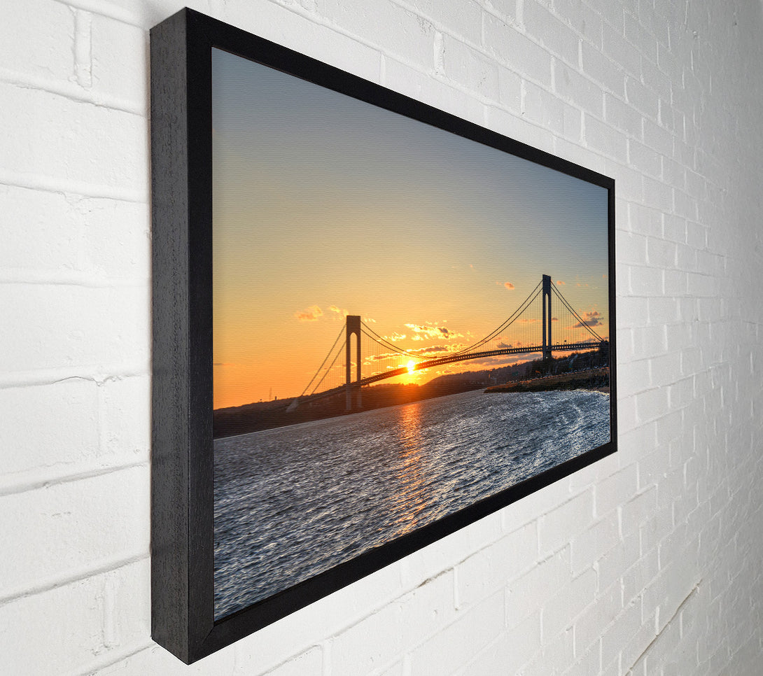  A Canvas Print of Overlooking the bridge above the sea Canvas Wall Art