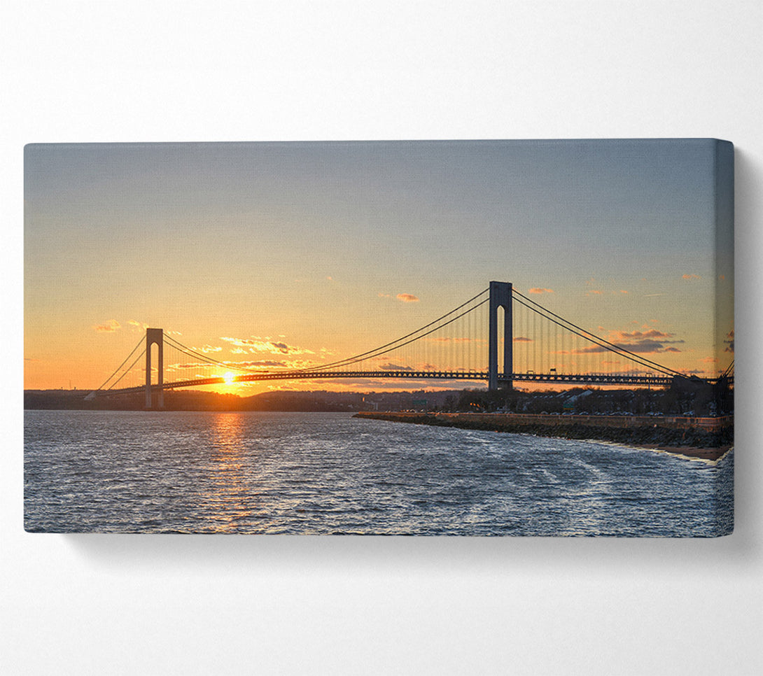  A Canvas Print of Overlooking the bridge above the sea Canvas Wall Art