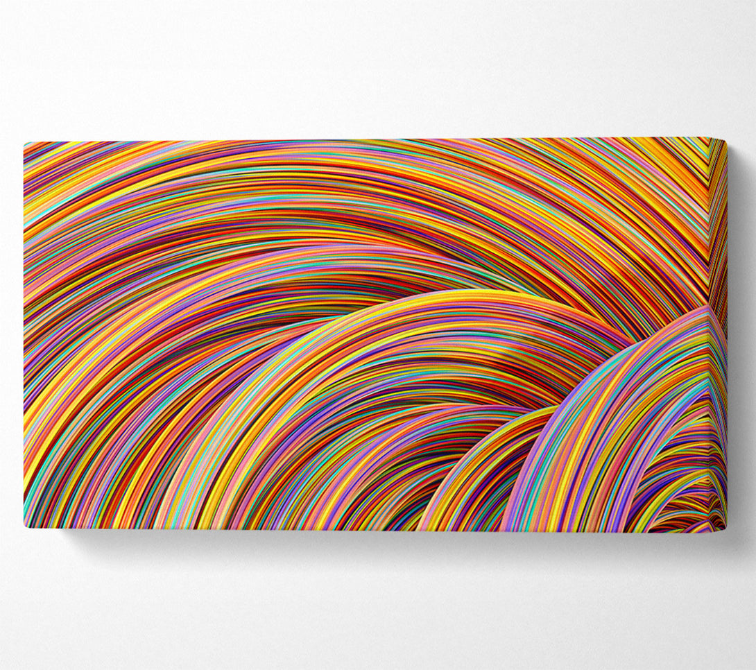  A Canvas Print of Colourful tubes curving in formation Canvas Print