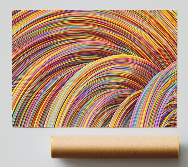 Colourful Tubes Curving In Formation Giclee Print