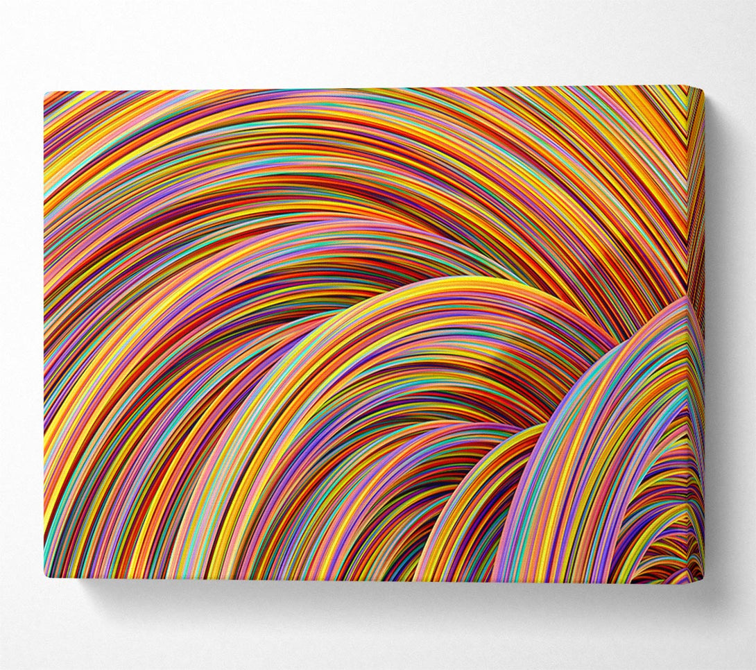  A Canvas Print of Colourful tubes curving in formation Canvas Print