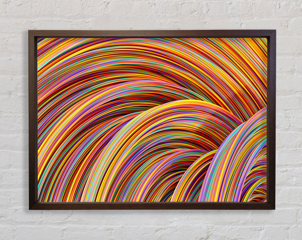Colourful tubes curving in formation Framed Print
