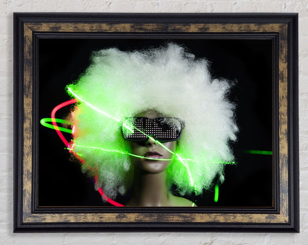 Neon light afro Framed Print