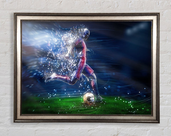 Fractured in light football Framed Print