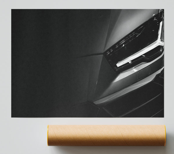Close Of Headlight On Sports Car Poster