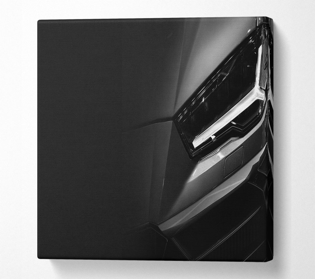 A Canvas Print of close of headlight on sports car Canvas Art