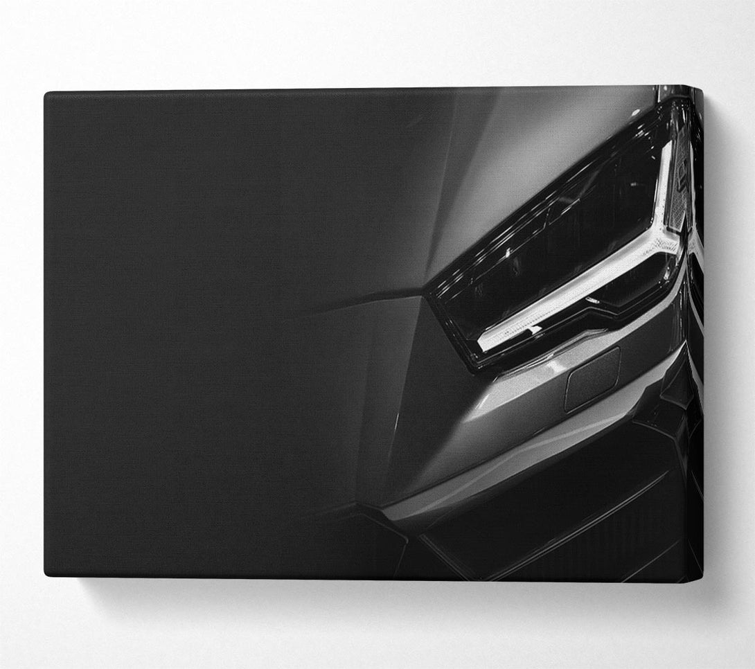  A Canvas Print of close of headlight on sports car Canvas Art