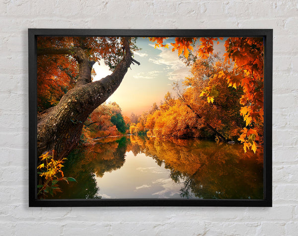 Perfect Autumn lake Framed Print