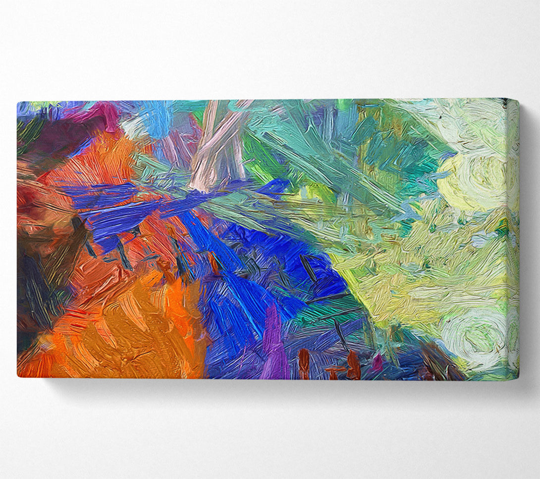  A Canvas Print of Mad Brush strokes of colour Canvas Wall Art