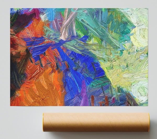 Mad Brush Strokes Of Colour Poster