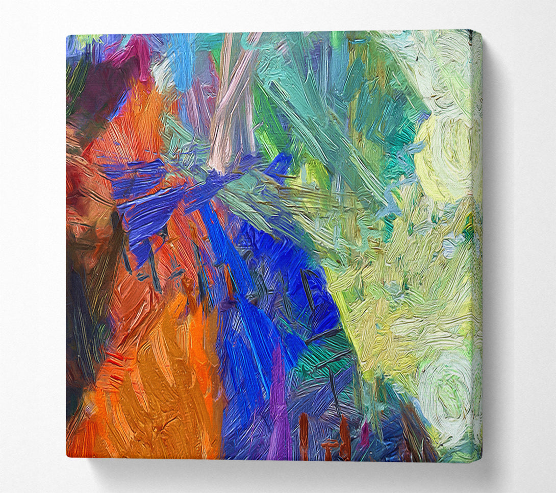  A Canvas Print of Mad Brush strokes of colour Canvas Wall Art