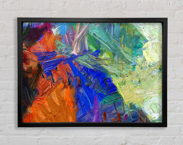 Mad Brush strokes of colour Framed Print