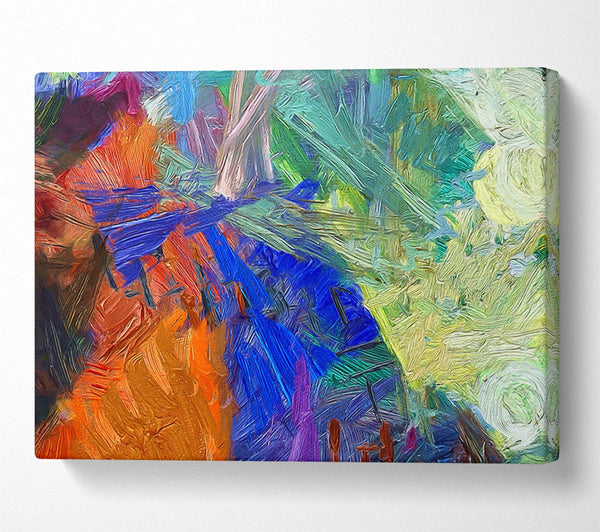  A Canvas Print of Mad Brush strokes of colour Canvas Wall Art