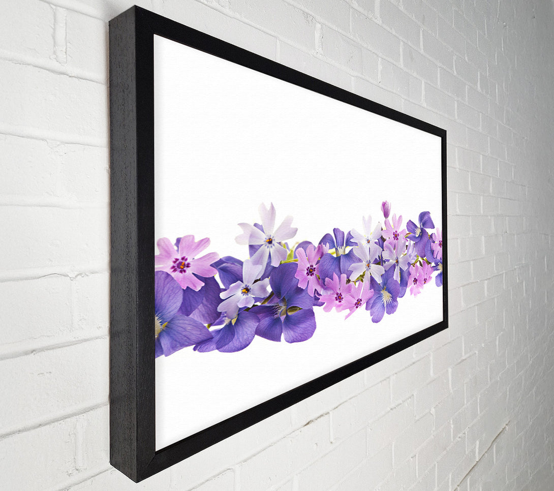  A Canvas Print of Pink and violet flowers laid out Canvas Art