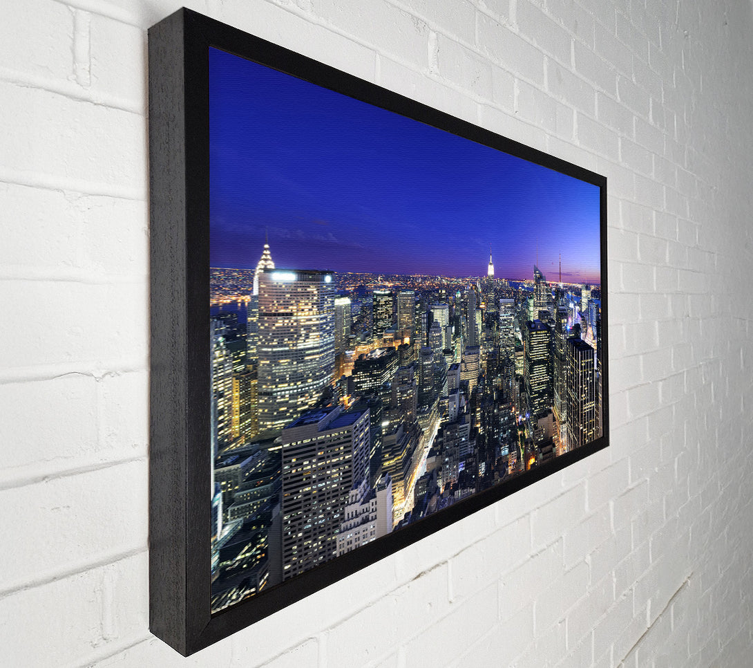  A Canvas Print of City at night and lights Canvas Art