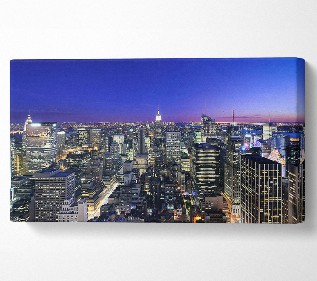  A Canvas Print of City at night and lights Canvas Art
