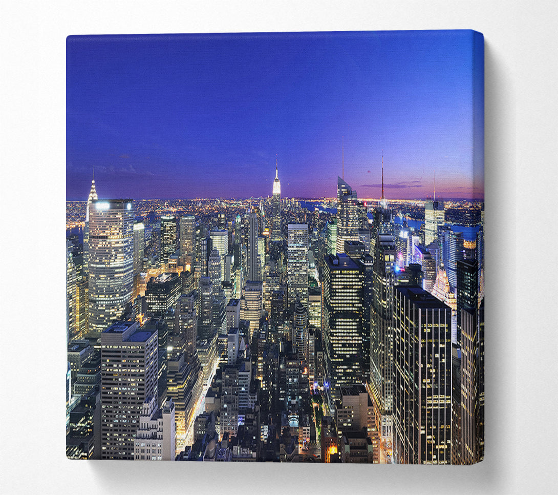  A Canvas Print of City at night and lights Canvas Art