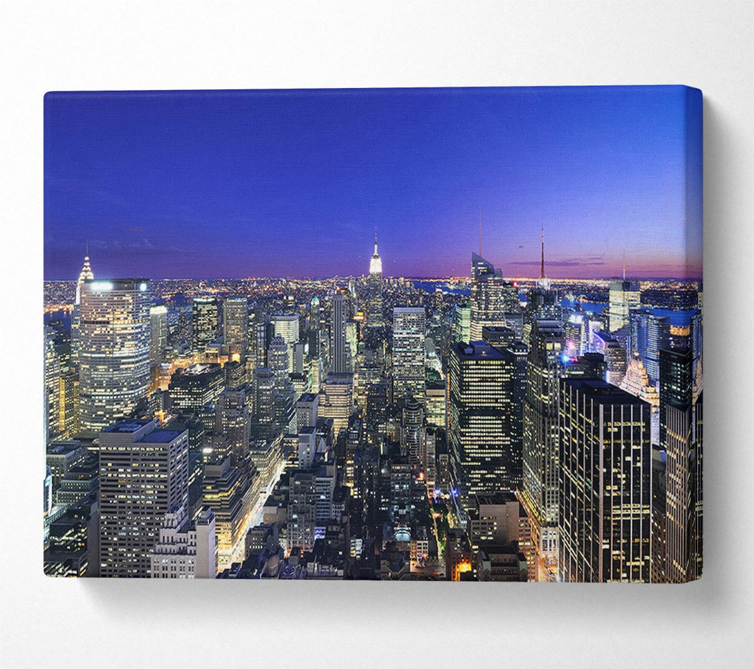  A Canvas Print of City at night and lights Canvas Art