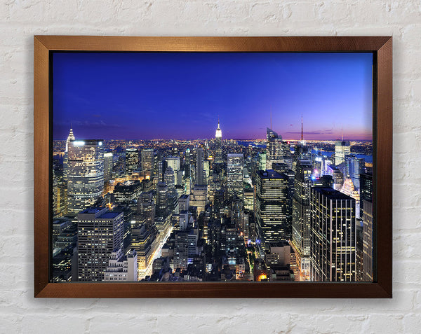City at night and lights Framed Print