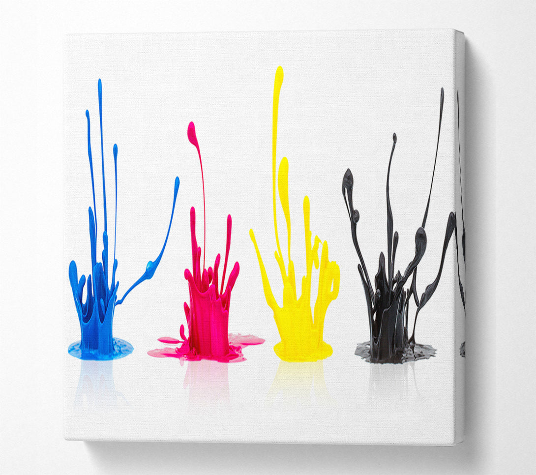  A Canvas Print of Four splashes of ink Canvas Art