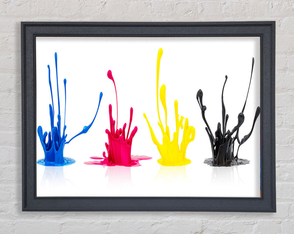 Four splashes of ink Framed Print