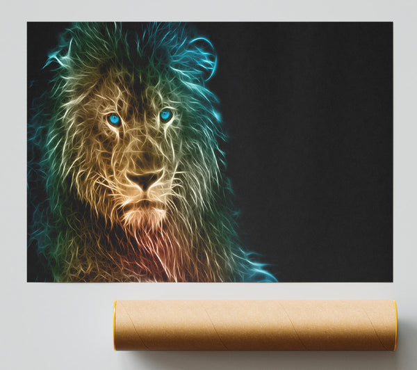 Light Infused Lion Poster