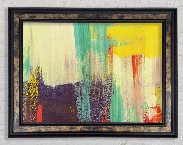 Thick coloured brush strokes Framed Print