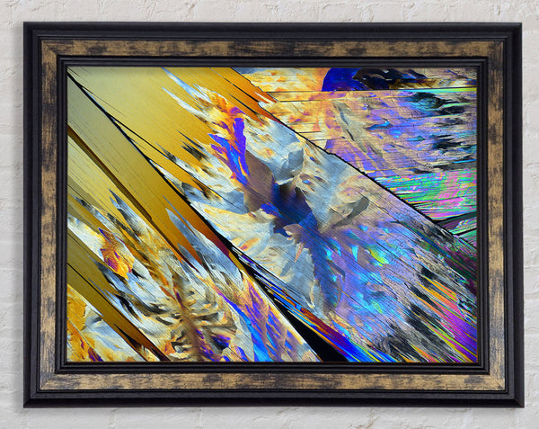Neon Burnt Fractured colours Framed Print