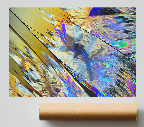 Neon Burnt Fractured Colours Print