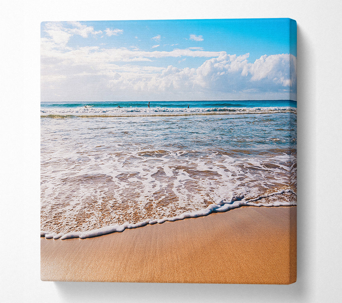  A Canvas Print of Beautiful sandy day at the beach Canvas Print